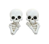 Decorazioni di Halloween per camere da letto Decorazione da parete a forma di scheletro, set di statue, decorazioni per la casa, giardino, arte nascosta, cornice per porte, cornice per (White, 13.4cm)