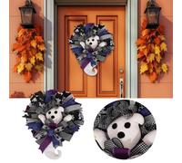 Decorazioni di Halloween per camere da letto Ghirlanda di bambole di Halloween per la decorazione della porta d'ingresso. Un accessorio indispensabile per portare Halloween (e non solo) (White, 40cm)