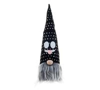 Decorazioni di Halloween per esterni Gnomo luminoso di Halloween con LED, decorazione a forma di bambola senza volto inquietante per feste al chiuso e all'aperto (richiede 3 batterie (Black, 37x10cm)