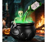 Decorazioni di Halloween per interni, bottiglie magiche galleggianti per pozioni con nebulizzatore, calderone spettrale con fumo verde, per casa, cucina, decorazione da tavolo (vaso piccolo con