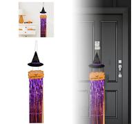 Decorazioni di Halloween per interni Decorazione di Halloween Cartello in legno Decorazioni per la casa per le vacanze Pioggia Nappa di seta appesa Pipistrello Cappello da strega Porta (B, 143X25.2cm)