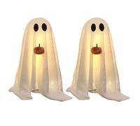 Decorazioni di Halloween per interni esterni, fantasmi spaventosi luminosi con zucca, fantasmi Sherpa luminosi decorazioni artigianali di Halloween per tavolo casa caminetto portico giardino