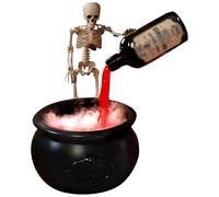 Decorazioni di Halloween per interni Ornamento da tavolo a forma di calderone da strega di Halloween, secchio con fiamma, per la decorazione della stanza delle feste in casa (10 ml) (B, 25cm)