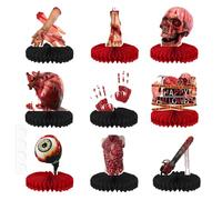 Decorazioni Di Halloween Spaventose - Pezzo Padrona Di Tavolo, Sanguinante | Per Sala A Tema Horror, Kit Di Decorazione Spaventoso Di 9 Pezzi Per Le Feste Con Più Applic