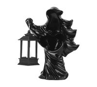 Decorazioni di Halloween Statua di Strega con Lanterna, Scultura Fantasma senza Volto di Halloween, Scultura Strega Messaggero Inferno in Resina per Casa Giardino Cortile Decorazioni