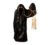 Decorazioni di Halloween Statua Fantasma Tenendo Una Lanterna, Scultura Fantasma senza Volto di Halloween Spaventoso, Scultura Strega Messaggero dell'Inferno per Casa Giardino Cortile Decorazioni
