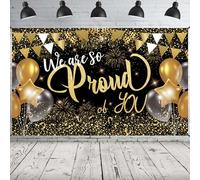 Decorazioni di laurea classe 2025, tessuto extra large We Are So Proud of You Banner per forniture per feste, 183 x 111 cm Congratulazioni Grad Booth sfondo per asilo prescolare liceo college