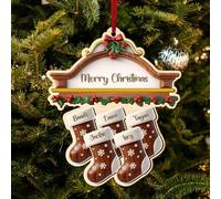 Decorazioni di Natale Personalizzate per Albero con 2-8 Nomi, Decorazione Natalizia in Legno a Doppio Strato, scritta Personalizzato, Regalo di Natale per Famiglia, Amici e Coppie (5 nomi)