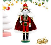 Decorazioni di Natale Schiaccianoci in Legno,Decorazioni per lo schiaccianoci in legno | Statua del re dei topi | da tavola tradizionale di vacanza, topo re schiaccianoci tradizionale da 12 pollici