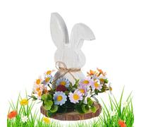 Decorazioni di Pasqua a a forma di coniglio, decorazioni di coniglio in legno di Pasqua,Artigianato in legno di coniglio per la decorazione di Pasqua con vassoio a più livelli - Pannello di coniglio