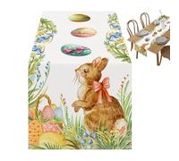 Decorazioni di Pasqua per At Home - Runner di tessuti pasquali, decorazioni di Pasqua rustica corridori Decorazione di tavolo ad alta risoluzione riutilizzabile per a casa e celebrazioni