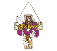 Decorazioni di Pasqua - Segno della Porta di Benvenuto del di Pasqua per Porta D'ingresso | Segno Muro di Legno Doorr per Decorazione di Easterr Siign | Tema Religioso Gesù