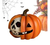 Decorazioni di per Halloween Piccola Statua In Resina Con Volto Di Teschio | Decorazione Per Scrivania per Autunno, Dentro e Fuori Casa, Portici, Mensole, Camini, Tavoli e Feste