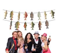 Decorazioni di pesce, bandiera della decorazione della festa di,Ornamento di prelibatezze a tema alla novità - Foto di per feste, decorazione della parete creativa per il