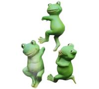 Decorazioni di piante per vasi, 3 pezzi di figurine di rana in sospeso, compagno di pianta in resina resistente alle intemperie, statua della rana arrampicata per il patio e ufficio di casa da cantie