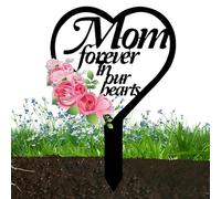 Decorazioni di tombe, simpatia 2D Scommessa acrilica per cimitero - cuore e croce di simpatia commemorativa Marcatori di tombe per giardino patio all'aperto