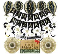 Decorazioni Eid riutilizzabili di alta qualità, decorazioni Eid Mubarak, decorazioni Ramadan per la casa, decorazioni da appendere a mezzaluna e stelle,decorazioni islamiche per la casa