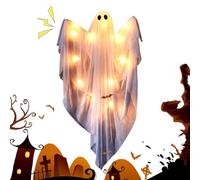 Decorazioni Fantasma - DEGAZIONI DI HALLOWEEN OMPRICI LIGHT, Figurine Sospensabili Spaventose E Carine Con Suono Per Interni Della Porta Della Casa Della Finestra Notturna Da Giardino, Per La Finestra