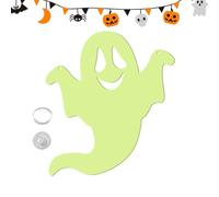 Decorazioni fantasma di Halloween, decorazioni sospese con fantasmi, decorazione illuminata che si illumina al buio, di grandi dimensioni, da appendere, per finestra, parete, porta, cortile, spettrale