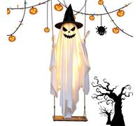 Decorazioni fantasmi di Halloween, setose e spaventose, luminose, alimentate a batteria