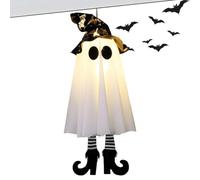 Decorazioni fantasmi illuminate a LED per Halloween, funzionamento a batteria
