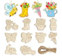 Decorazioni Farfalla In Legno Da Dipingere, 10 Stili Fai Da Te, In Legno Grezzo Grezzo, a Forma Di Estate, Decorazione Fai Da Te, Artigianato, Dipingere Per Lavoretti, Decorazioni Da Appendere,Estate