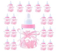Decorazioni Festa Nascita Bambina, 18 Biberon Portaconfetti Rosa per Baby Shower Femminuccia o Bomboniera Battesimo (4cm*4cm*9cm) -18Pz-