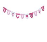 Decorazioni Festa Nascita Bambina. Festone é Femmina "It's A Girl"+1 Palloncino Rosa a Bimba Neonata Femminuccia +5 Palloncini a Cuore +12 Palloncini. Accessori Battesimo e Baby Shower