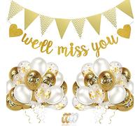 Decorazioni Feste Addio We Will Miss You Banner Good Luck Palloncini Festa Palloncini Office Work Party Pensionamento Laurea Colleghi Decorazioni D'addio(D'oro)