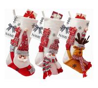 Decorazioni festive per il caminetto, calza di Natale grande in peluche con design 3D da appendere per ragazze e ragazzi, ornamenti natalizi