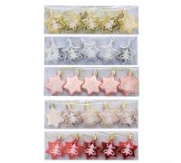 Decorazioni glitterate a forma di stella, confezione da 5, per creare un'atmosfera in questa stagione (oro rosa)