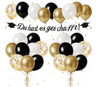Decorazioni glitterate per la laurea 2026, ghirlanda nera "Ce l'hai fatta!"
