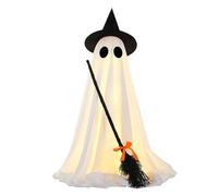 Decorazioni Halloween Fantasma da Esterno | Spaventoso per Halloween con Scopa da | Decorazione a Batteria per Esterni da Giardino Cortile Terrazzo