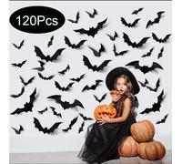 Decorazioni Halloween pipistrelli 3D PVC adesivi murali neri spaventosi festa