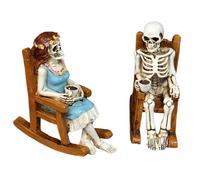 Decorazioni Halloween Scheletro - 1 Coppia Figure Resina Decorazioni Halloween | Sculture Tenebrose da Tavolo per Festività Idee per Tavolo Scrivania Cucina Soggiorno Camera da Letto Casa