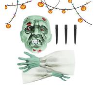 Decorazioni Halloween Scheletro - Scheletro Spaventoso da Esterno | 3 Pezzi Design Realistiche Teschi per Sentiero Giardino Cancello,Per Giardino Recinzione Casa Stregata Ingresso Decorazione Esterna
