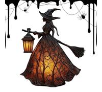 Decorazioni Halloween Strega - Segnali Artigianali in Resina per Tavoli - Decorazione Luminosa Resistente Ai Raggi UV Per Portico, Cucina, Giardino, Camera, Finestra, Soggiorno, Libreria