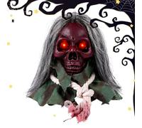 Decorazioni Halloween Teschio Con Occhi Luminosi Animati E Attivazione | Decorazione Da Tavolo Teschio Gotico Per Casa Infestata Cimitero Portico Abitazione E Soggiorno