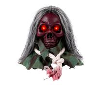 Decorazioni Halloween Teschio con Occhi Luminosi e Animazione Spaventosa | Decorazione Teschio Per Casa Con Suono Spettrale per Feste di Halloween, Ingresso, Cimitero e Casa Inf
