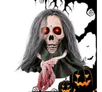Decorazioni Halloween Teschio Oggetto di Scena Animato Attivato dal Suono