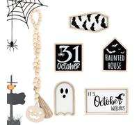 Decorazioni Halloween Vassoio A Piani Piccoli Ornamenti Rustici In Legno E | Decorazioni Vassoio A Piani Ripiano Feste Per Casa Soggiorno Finestra Mensola Bancone