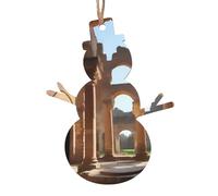 Decorazioni in legno da appendere a forma di pupazzo di neve, luoghi storici, 1 per decorazioni natalizie, pendenti a forma di pupazzo di neve con campanella vintage