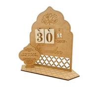 Decorazioni in legno per Ramadan Mubarak per la casa, calendario dell'avvento Eid, conto alla rovescia per 30 giorni, decorazione da tavola islamica con luci, regalo per bambini musulmani, forniture