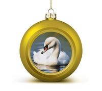 Decorazioni infrangibili per albero di Natale carino piccolo cigno plastica ornamenti palla di Natale per festa