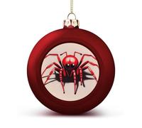 Decorazioni infrangibili per albero di Natale carino piccolo ragno rosso plastica ornamenti palla di Natale per feste di festa