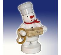 Decorazioni Invernali Pupazzo Baker Con Cestino E Brezel Altezza 8cm Nuovo Neve