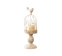 Decorazioni Lanterne a Candela, For candele Portacandele a forma di gabbia for uccelli da esterno, portacandele vecchio stile, portacandele for feste di picnic all'aperto for matrimoni(White)