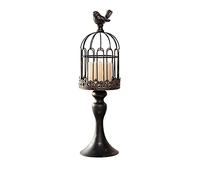 Decorazioni Lanterne a Candela, For candele Portacandele a forma di gabbia for uccelli da esterno, portacandele vecchio stile, portacandele for feste di picnic all'aperto for matrimoni(Black)