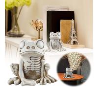 decorazioni leggere e artigianali | Piccola rana scultura in resina Halloween | Statuetta di statua di animale per scena Large Decoration for Entrance and Windows (Beige, 9. 2x6. 3x8. 2)