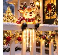 Decorazioni Luminose “Winter Glow” Con Pupazzo Di Neve E Ghiaccioli, Decorazioni Natalizie Da Esterno,Luci A Led Con Pupazzo Di Neve E Ghiaccioli Da Agganciare, Luci Natalizie Da Appendere (#A)